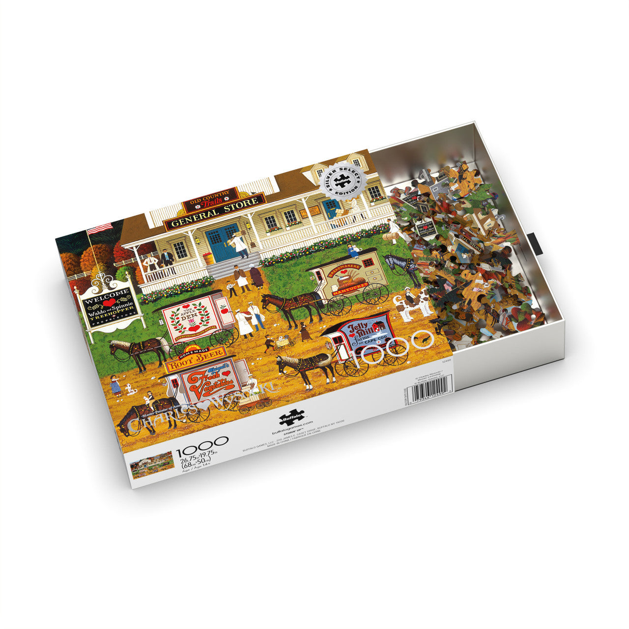 Charles Wysocki: Storin' Up 1000 Piece Puzzle (Silver Select Edition) - Giftable Package With Silver Foil Accents