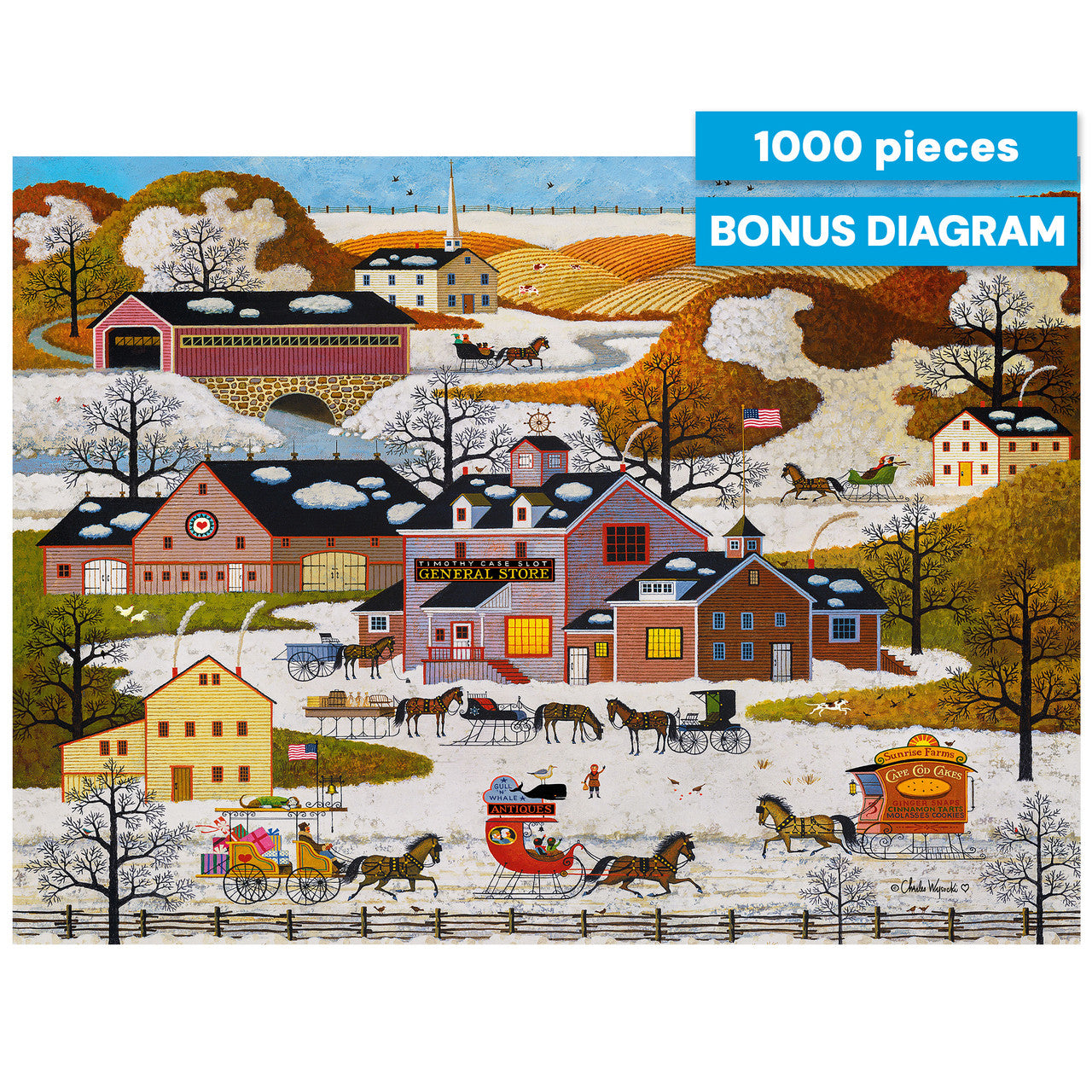 Charles Wysocki: Gifts, Antiques, Cakes 1000 Piece Puzzle
