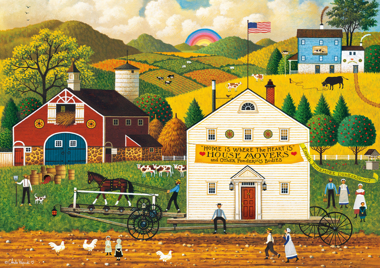 Charles Wysocki AMERICANA: House Movers 500 Piece Puzzle