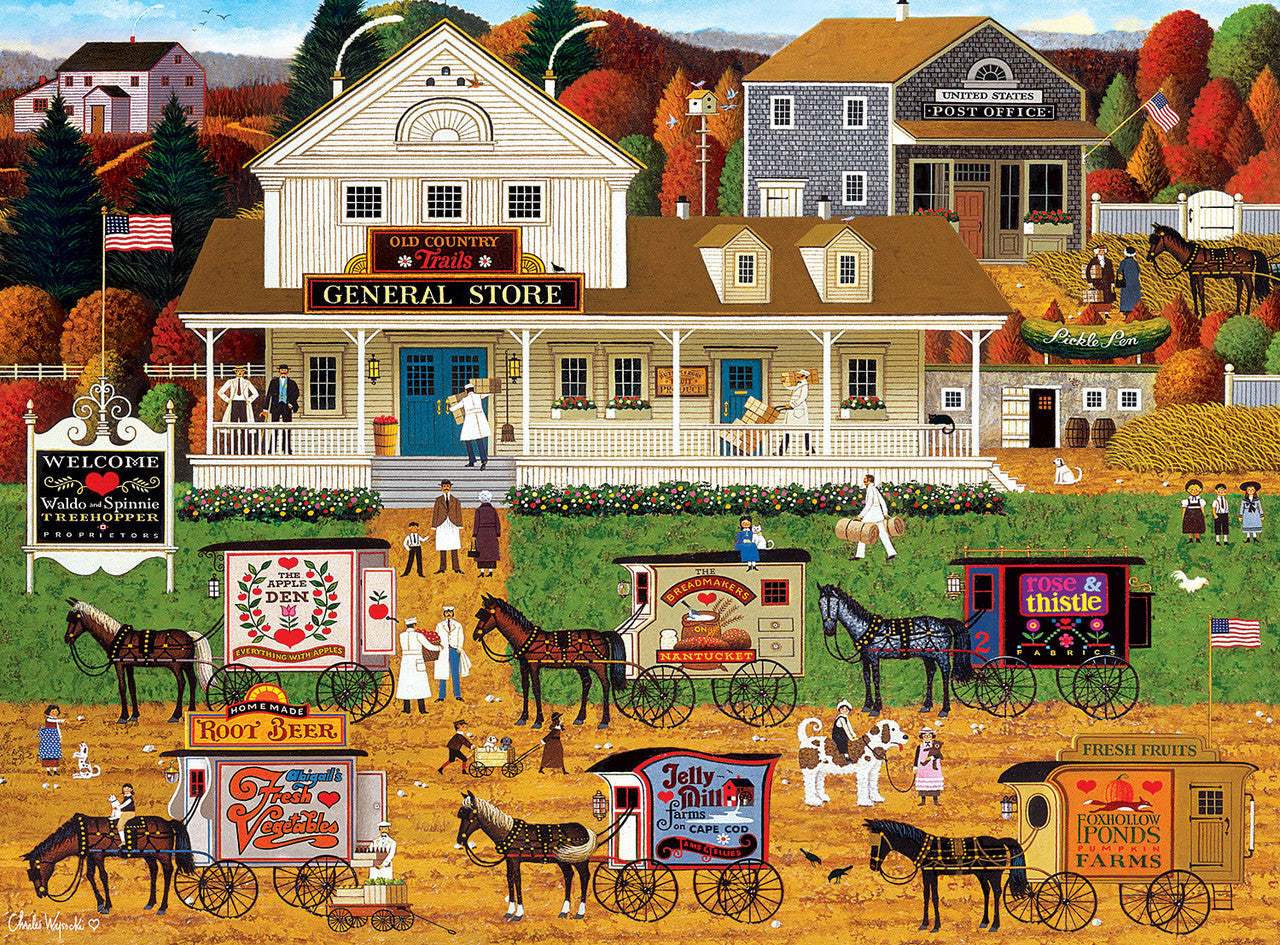 Charles Wysocki: Storin' Up 1000 Piece Puzzle (Silver Select Edition) - Giftable Package With Silver Foil Accents